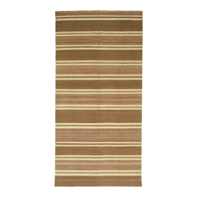 1940s Vintage Turkish Handwoven Kilim, 4ft 11in X 10ft For Sale