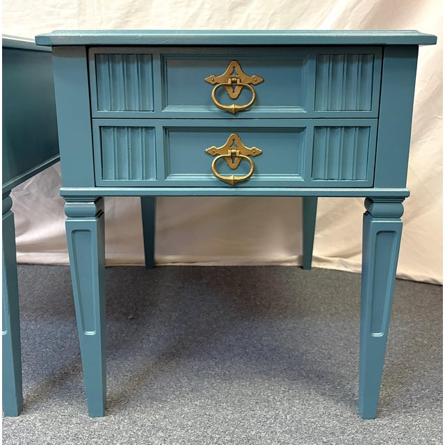 Heritage Vintage Heritage Furniture Solid Wood End Tables/ Nightstands With New Paint- A Pair For Sale - Image 4 of 15