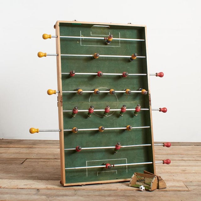 Vintage French Folding Table Football A fabulous French vintage wooden table football which folds up to pack away and...