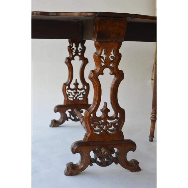 Victorian Figured Walnut Sutherland Table For Sale - Image 4 of 13