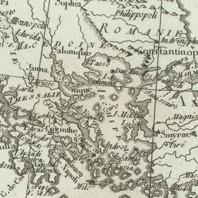 Antique Map of the Ottoman Empire in Europe and Asia attributed to Bonne, 1780 For Sale - Image 4 of 12