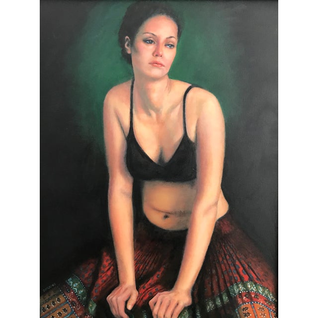 2007 Realist Oil on Canvas Portrait Painting by Al Zerries, Framed For Sale - Image 10 of 12