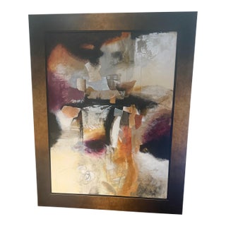 1990s Designer Framed Abstract Art-Oversized Statement Piece For Sale