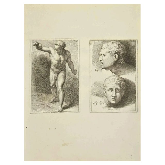 Nicholas Cochin, Anatomy Studies, Etching, 1755 For Sale