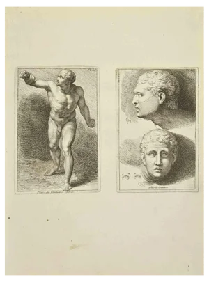 Nicholas Cochin, Anatomy Studies, Etching, 1755
