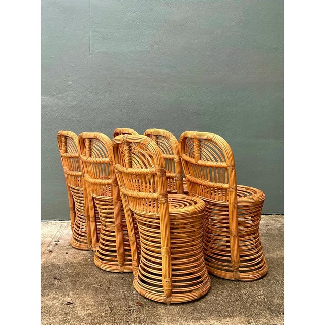 Vintage Rattan Dining Chairs - Set of 6 For Sale - Image 11 of 12