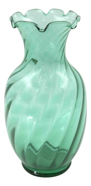 Vintage Green Crystal Vase by Vetro Vitt, Italy, 1970s