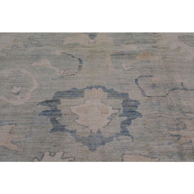 Oushak Hand Knotted Wool Rug, 12'x13'9" For Sale In New York - Image 6 of 6