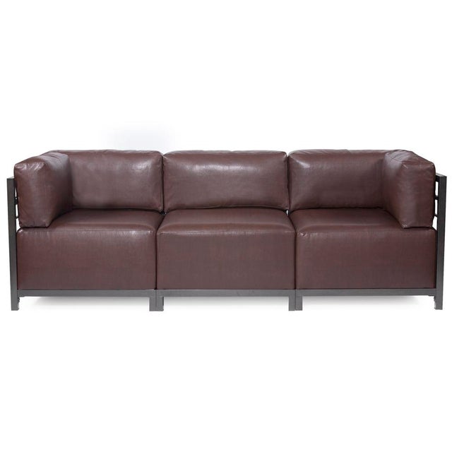 Modern Axis 4pc Sectional Avanti Pecan Titanium Frame For Sale - Image 3 of 5