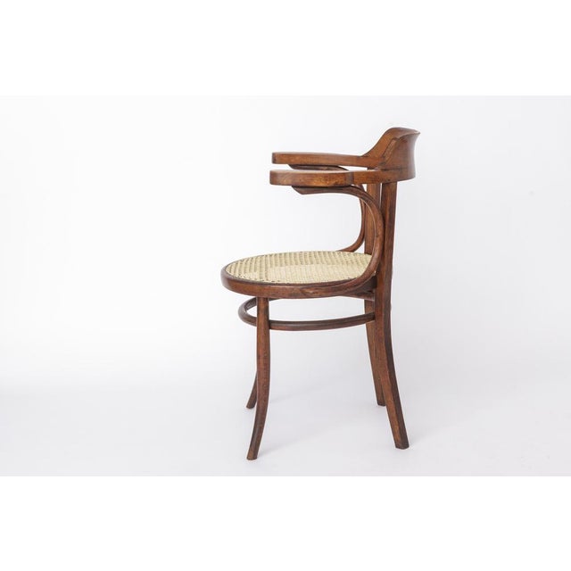 Wood Mid-Century Modern Beech Bentwood and Cane Desk Chair, Austria, 1950s For Sale - Image 7 of 12