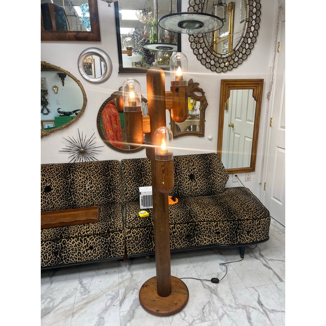 Mid-Century Modern Mid-Century Modern California Pine Cactus Form Floor Lamp For Sale - Image 3 of 9