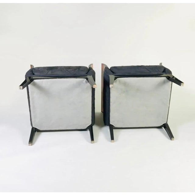 Orlando Diaz-Azcuy Chalice Chairs in Black Micro Fiber and Rosewood - a Pair For Sale In Chicago - Image 6 of 6