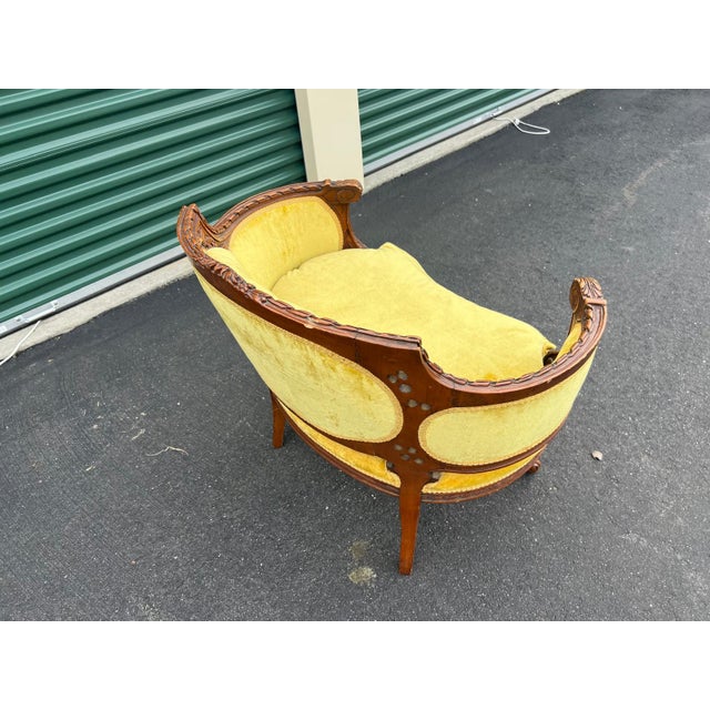 Victorian Tufted Velvet Parlor Chair For Sale - Image 4 of 8