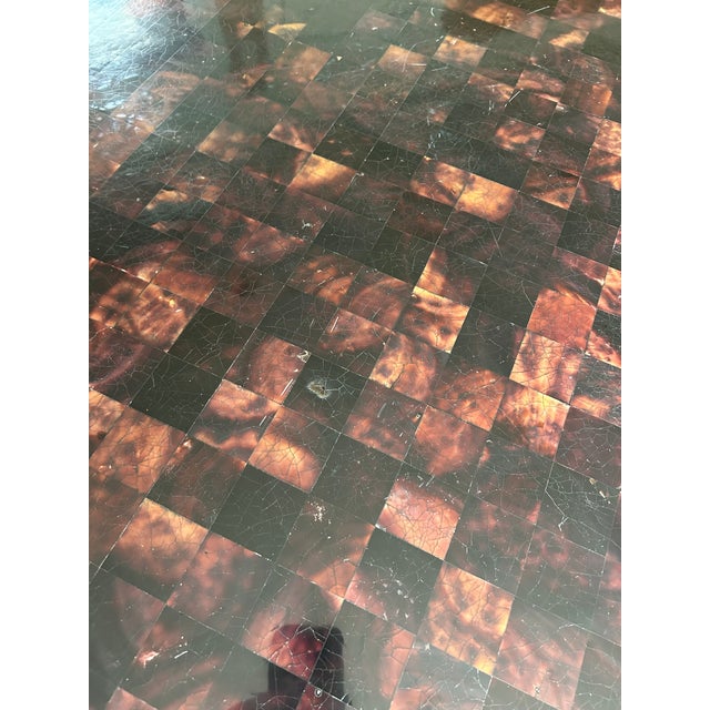 Modern Sculptural Modern Tessellated Bone and Ebonized Wood Center Table by Oly For Sale - Image 3 of 10