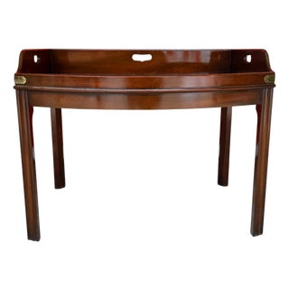 1970s Kittinger Williamsburg-Style Mahogany Tray-Top Table For Sale