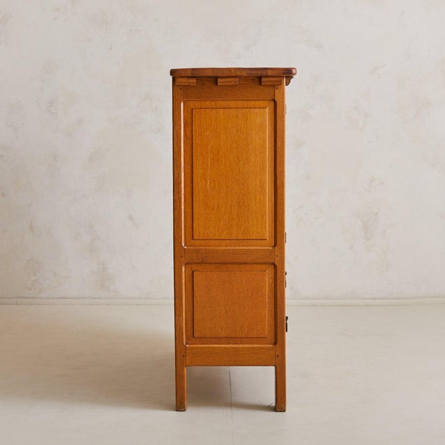 1940s Spanish 2-Door Oak Cabinet with Iron Hardware, 1940s For Sale - Image 5 of 11