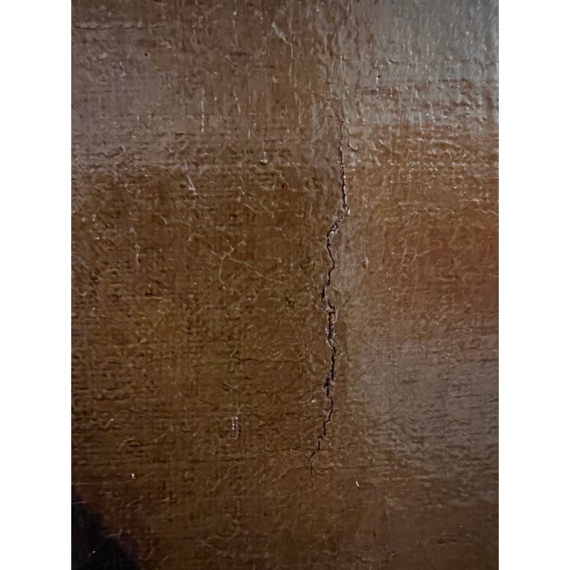 Late 18th Century Original Antique Oil Painting in Canvas, Genre Scene, Gold Frame For Sale - Image 11 of 12