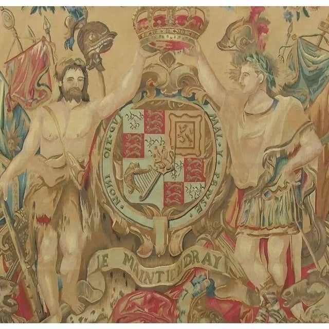 Vintage Woven Crest Tapestry For Sale In Los Angeles - Image 6 of 9