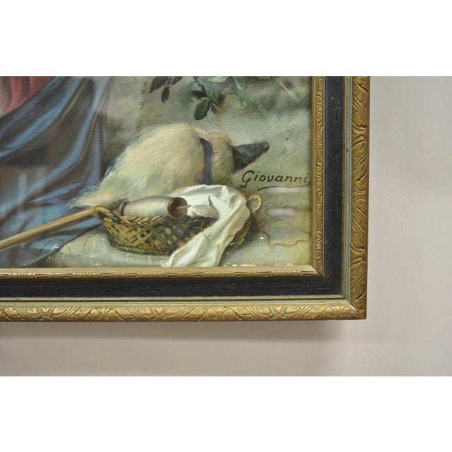 Vintage Mataloni Giovanni Large Art Print of Mary Jesus Lamb Angels For Sale In Philadelphia - Image 6 of 11