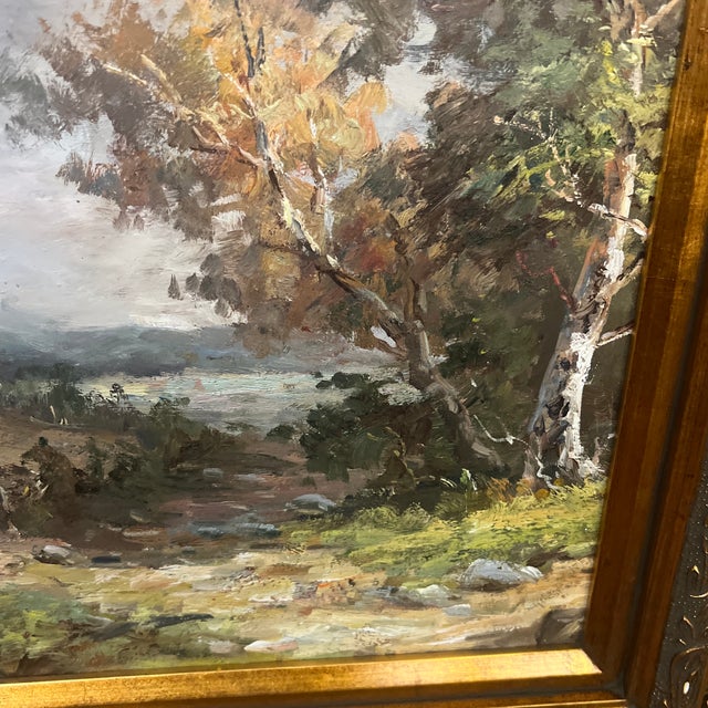 20th Century European School Impressionist Style Landscape Oil on Artist Board Framed Signed For Sale In Washington DC - Image 6 of 9