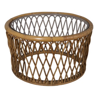 Vintage Italian Bamboo Coffee Table, 1960s For Sale