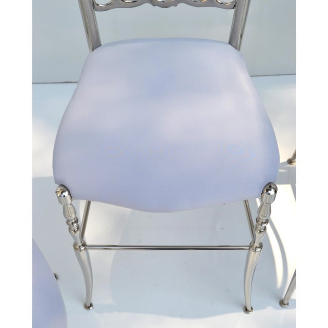 Maison Baccarat Crystal Room Restaurant Style Nickel Plated Dining Chair Set 10 For Sale - Image 10 of 13