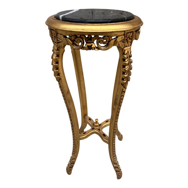 Baroque Table in Fine Black Marble, 1890s For Sale