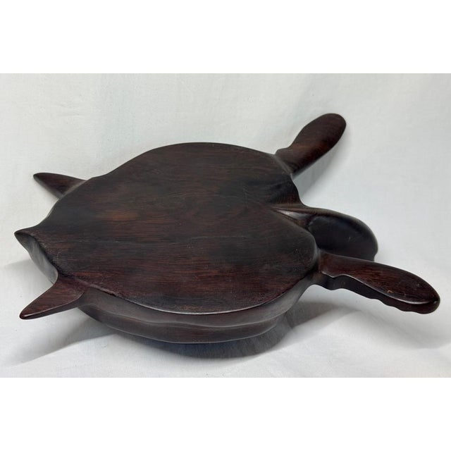 Vintage Carved Dark Wood Sea Turtle Figurine For Sale - Image 12 of 12