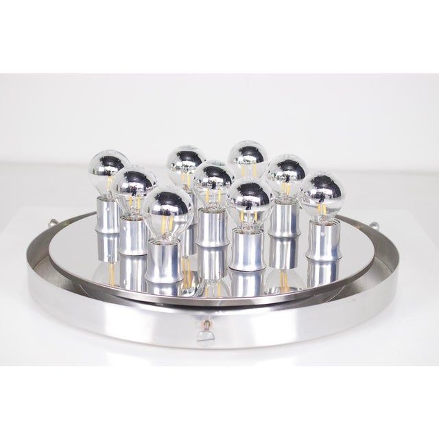 Large Round Ceiling Light in Bubbled Blown Glass, 1970s For Sale - Image 6 of 9