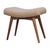 Mid-Century Modern Curved Bouclé Upholstered Bench With Solid Wood Base For Sale - Image 3 of 8