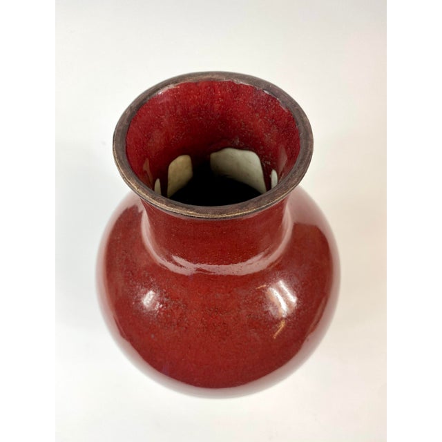 18th Century Chinese Sang de Boeuf Ox Blood Red Flambe Glazed Vase