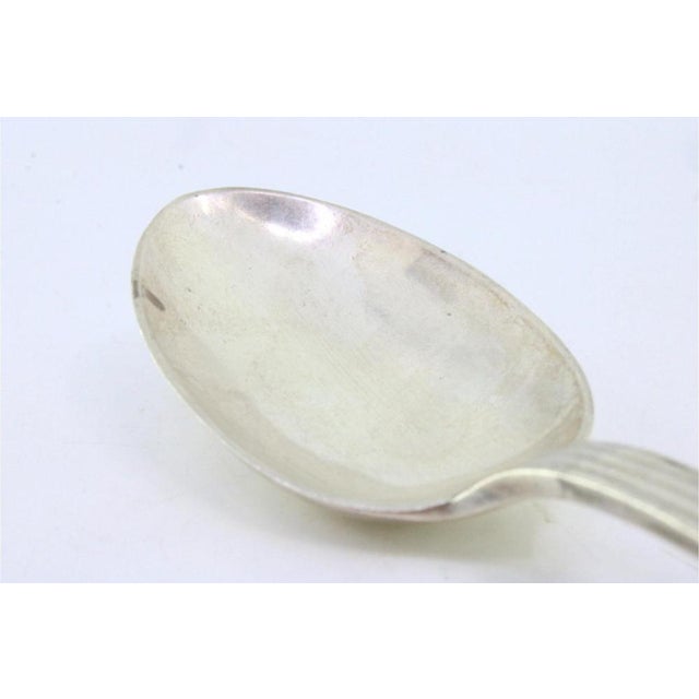 Silver Rice and Serving Spoon with Fluted Handle For Sale - Image 4 of 7