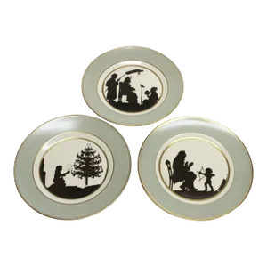 Mid 20th Century Three Royal Copenhagen Hans Christian Andersen Fairy Tale Silhouette Plates
