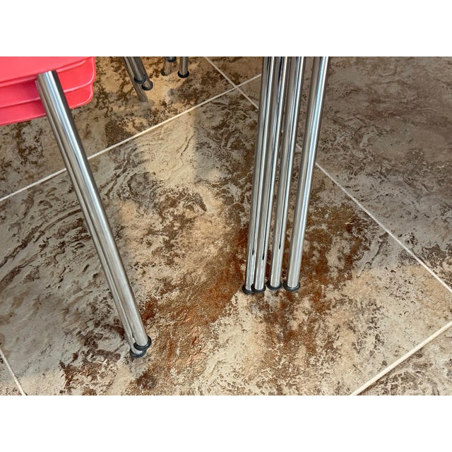 Signed Set 8 Italian Maui Kartell Red Dining Chairs Designed Bu Vico Magistretti For Sale - Image 11 of 11