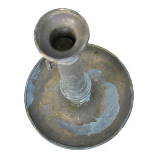 1850-1890's Louis XVI Unlaquered French Brass Chamber/Candle Holder For Sale