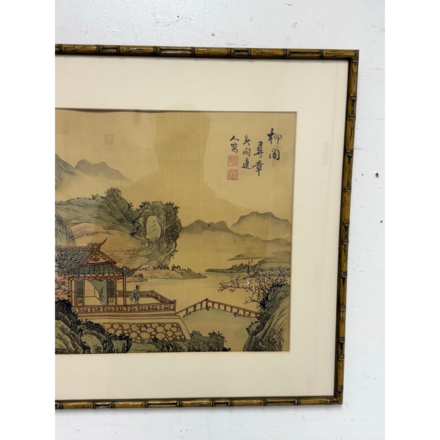 Chinese Vintage Chinese Landscape Art Work For Sale - Image 3 of 12