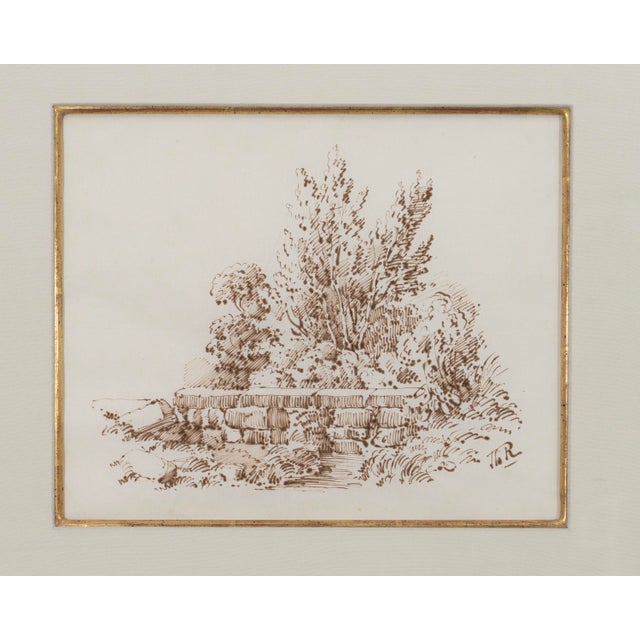 19th Century Théodore Rousseau Landscape Drawing Original 19th century fine art drawing by Théodore Rousseau (French,...