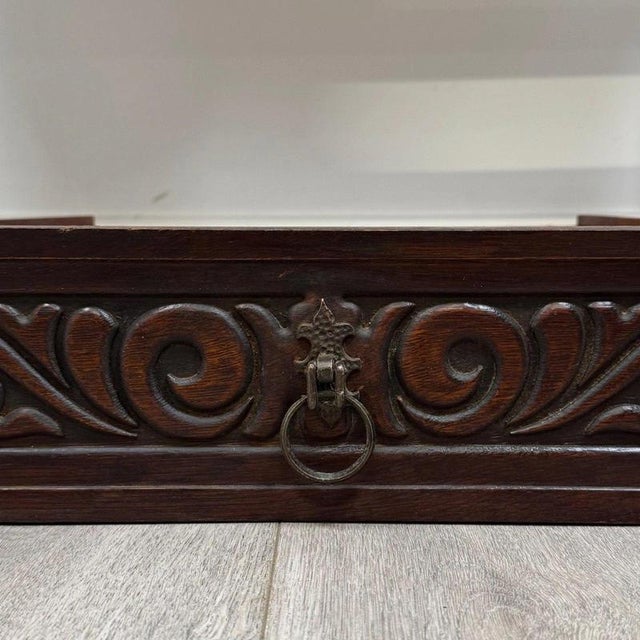 Antique Carved Oak Occasional Side Table For Sale - Image 10 of 11