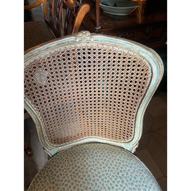 18th C. French Painted Cane-Back Chairs Set of 4 For Sale In Los Angeles - Image 6 of 10