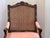 Brown 19th Century Pair of Carved French Walnut Armchairs With Caned Backs For Sale - Image 8 of 16