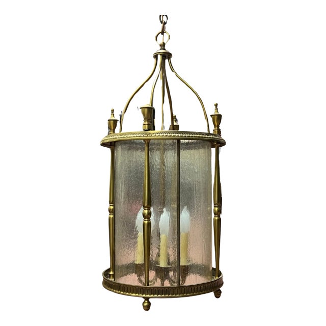 Vintage Brass six lighLantern in English Regency Georgian American Federal Style For Sale