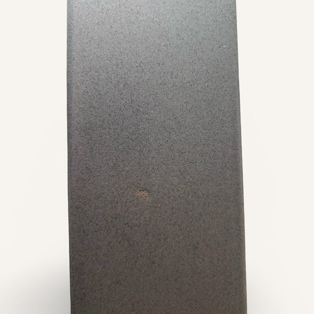 Pair of Mid 20th Century Marshall Studios Ceramic Geometric Lamps With Eggshell Gray Glaze For Sale - Image 6 of 7