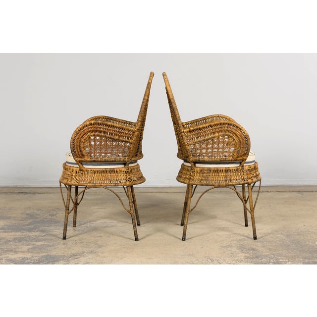 Set of Six Mid 20th Century French Riviera Rattan Armchairs, Provence For Sale - Image 14 of 18