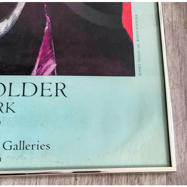 1980s Original Fritz Scholder “Sunset Indian” Gallery Show Poster For Sale - Image 10 of 12
