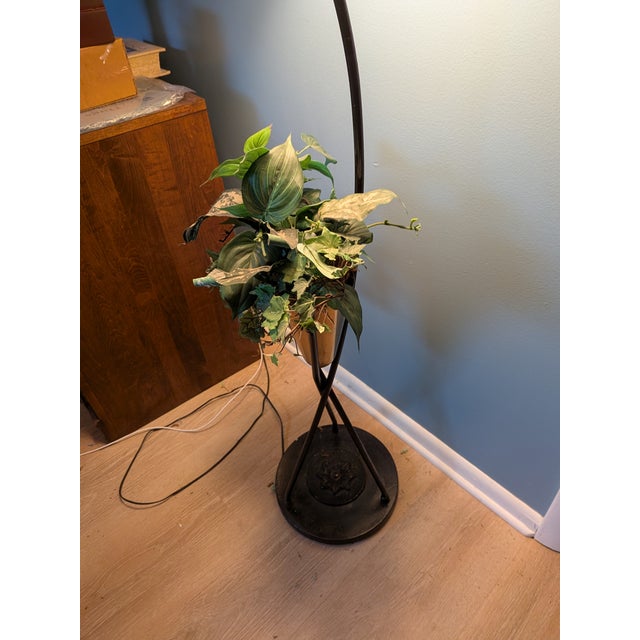 Mid Century Floor Lamp Brass Vase For Sale - Image 4 of 11