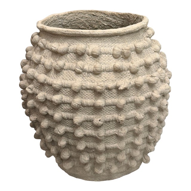 Anthropologie Minka Textured Ceramic Pot — Large Sculptural Statement Planter For Sale