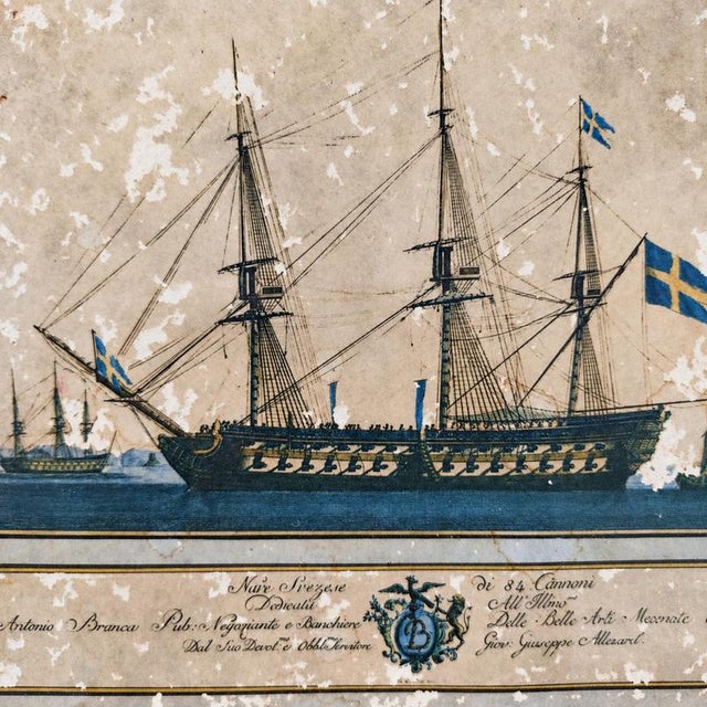 1920s Giovanni Giuseppe Allezard, Swedish 84-Gun Ship, 1920s, Wood and Paper For Sale - Image 5 of 9