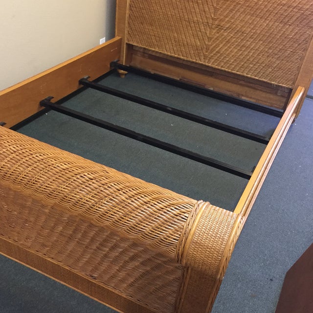 Boho Rattan & Woven Wicker Queen Bed Chairish