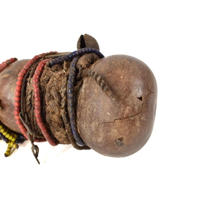 Brown Early 20th Century Nyamwezi Beaded Fertility Doll Gourd Tanzania For Sale - Image 8 of 9