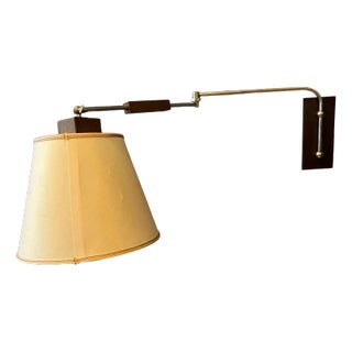 Vintage Mid-Century Wooden Wall Lamp For Sale
